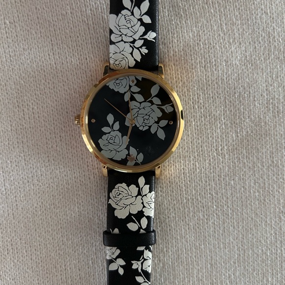Kate Spade Black and Gold Floral Watch - Picture 2 of 7